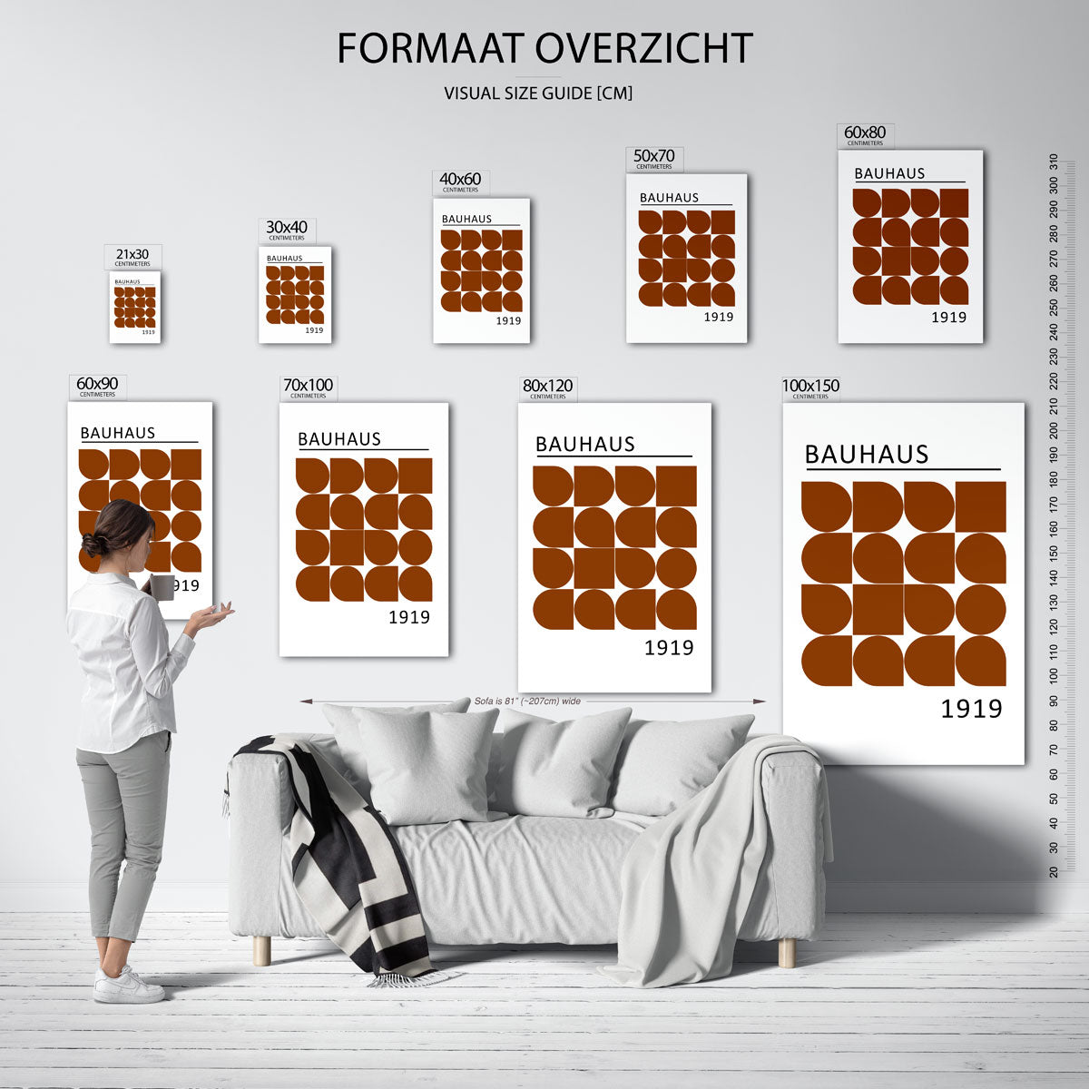 Vormritme en lijnen – Bauhaus poster als moderne geometrische wanddecoratie