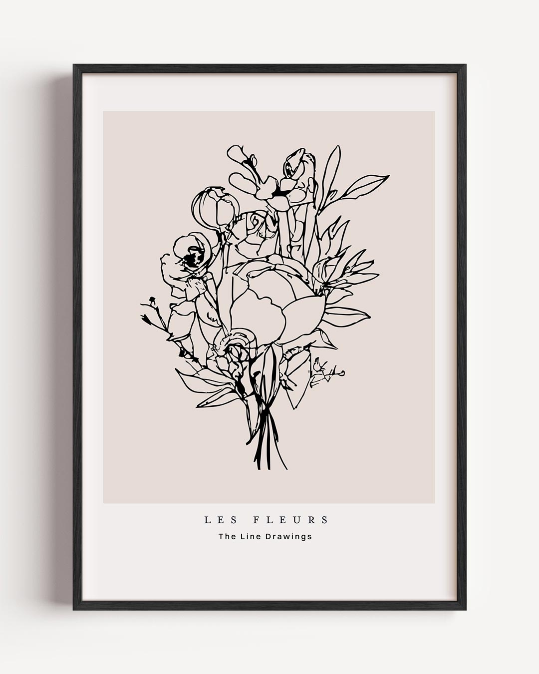 Lineaire Bloemenpracht – bloemen portret poster als wanddecoratie