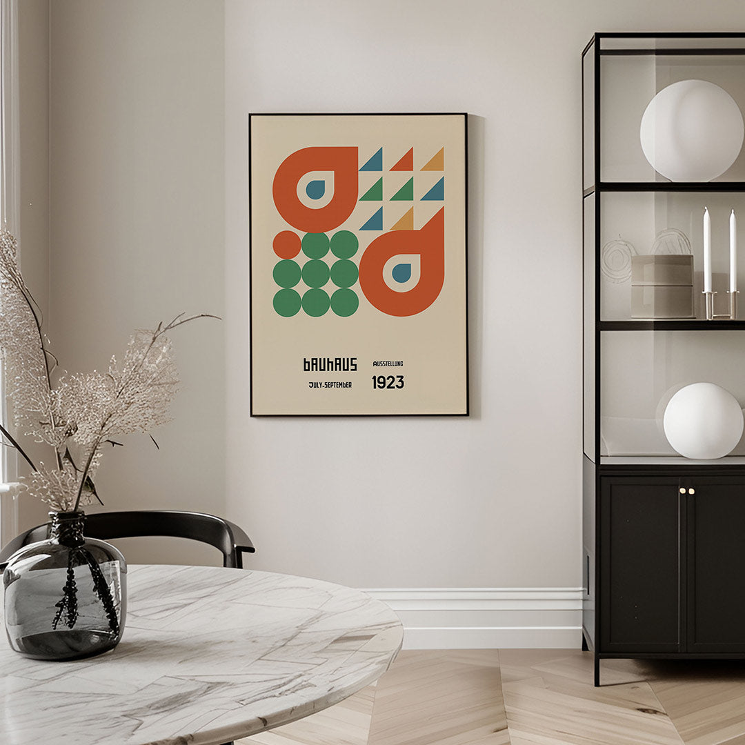 Vormen en vlakkenspel – geometrische Bauhaus poster in staand formaat