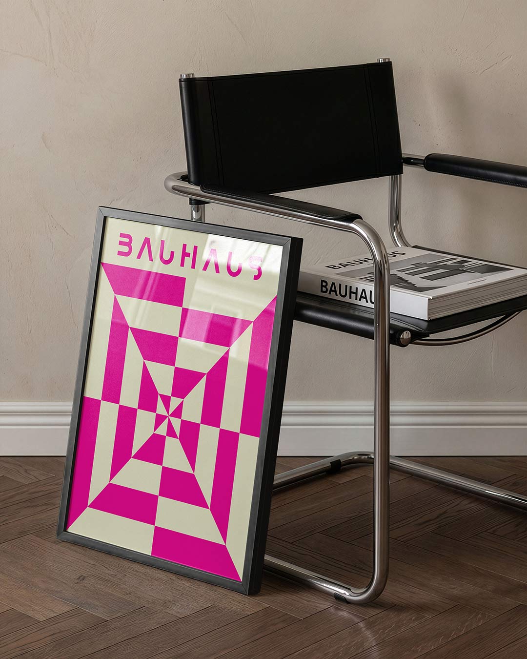 Vormritme en kleur – staande Bauhaus poster voor aan de muur