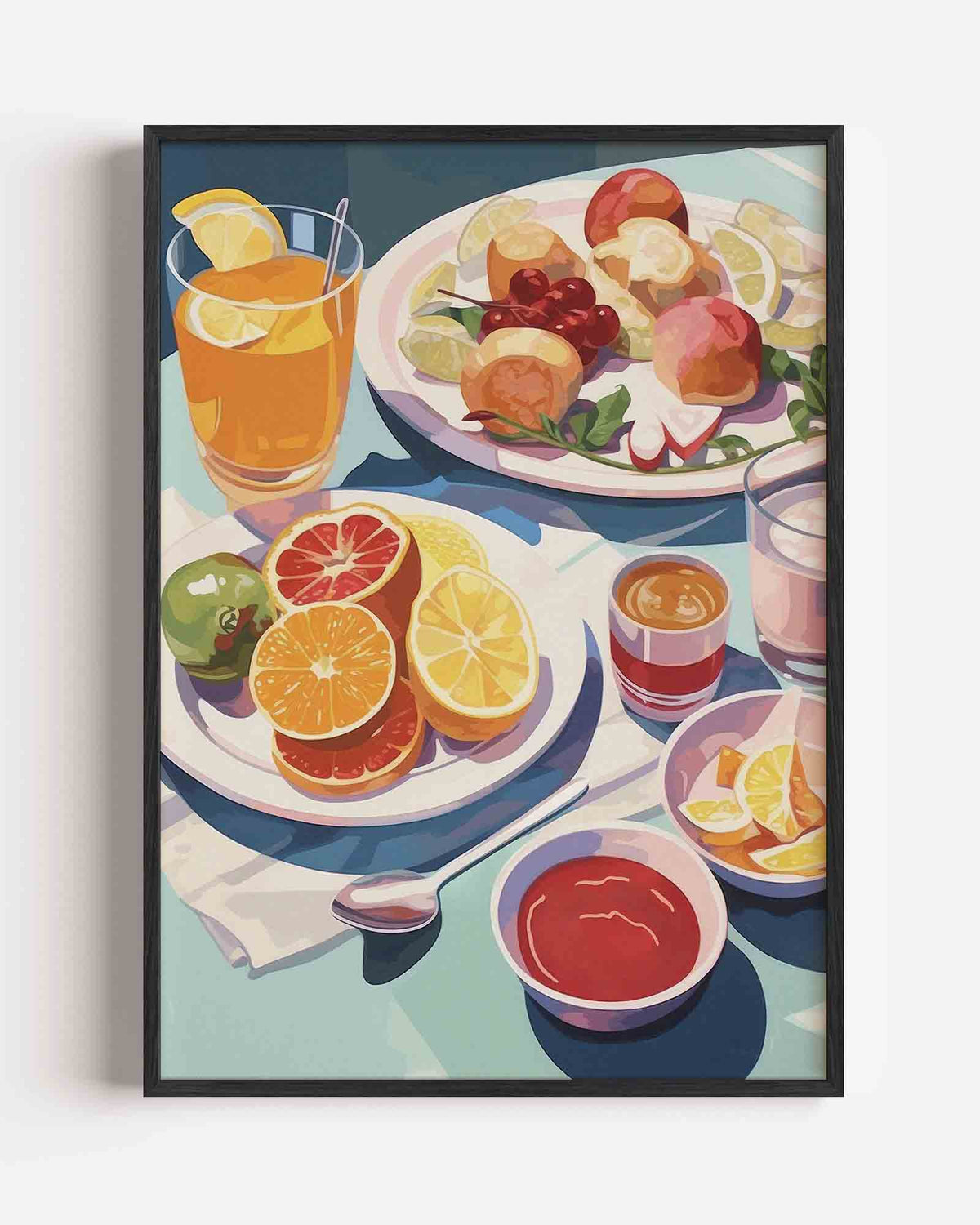 Fruit en drankjes – keuken portret poster als wanddecoratie
