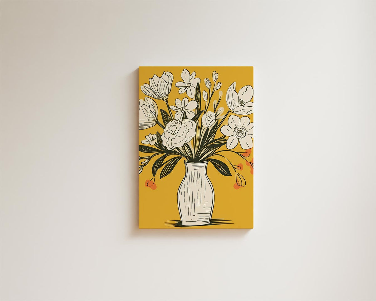 Tijdloze Bloemenvazen Illustratie – portret kunstwerk als wanddecoratie, afbeelding 15