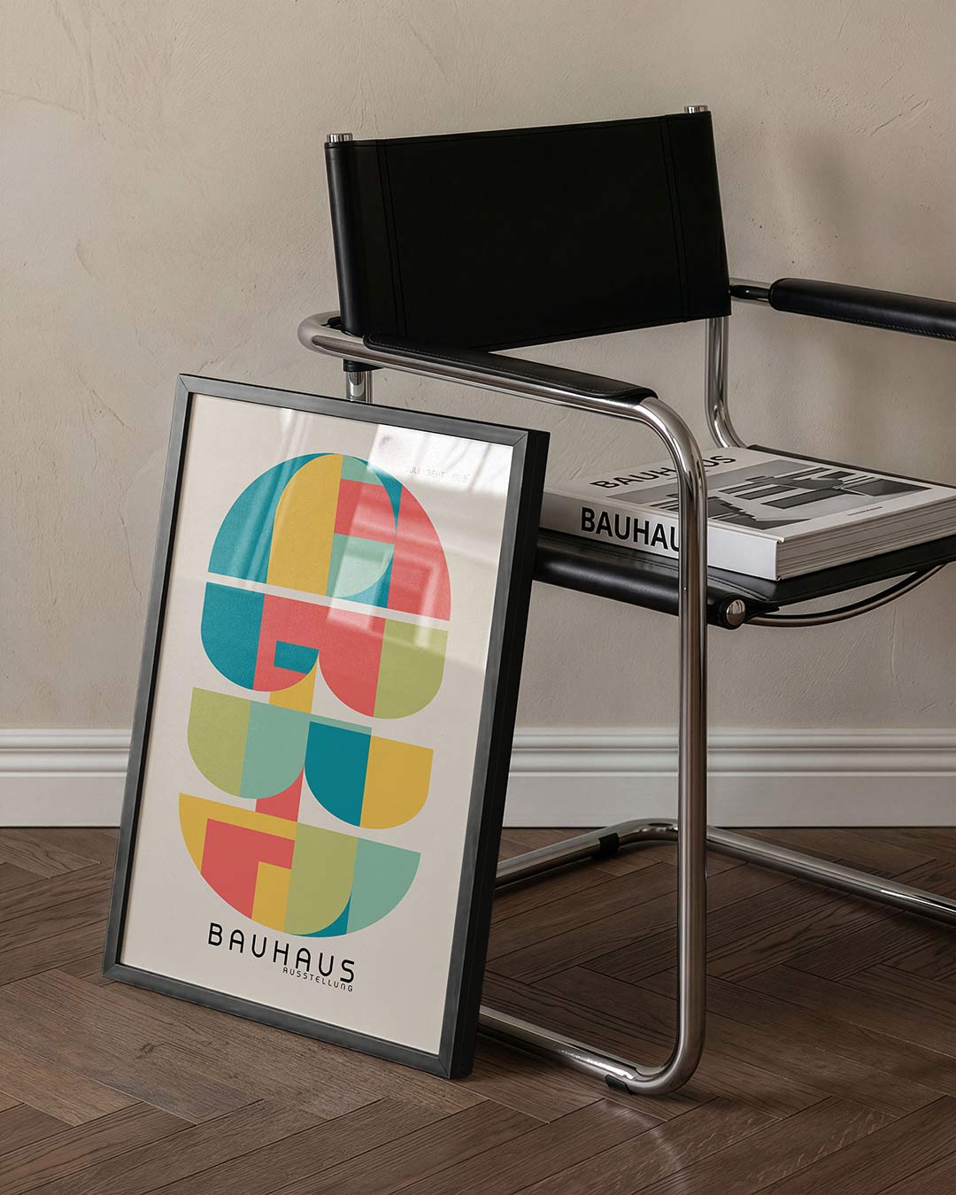 Vormritme en kleur – staande Bauhaus poster voor aan de muur