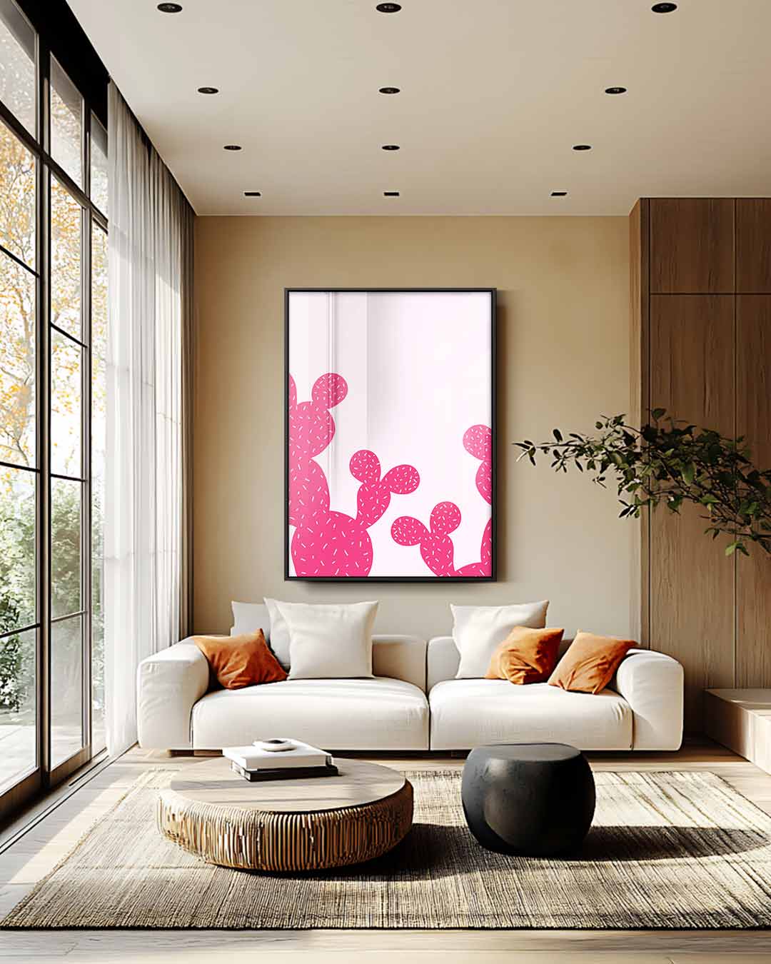 Cactus Pop Art – plexiglas wanddecoratie in portret formaat