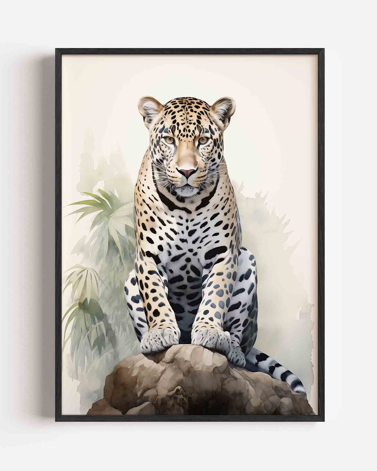Luipaard op rots – jungle portret poster als wanddecoratie