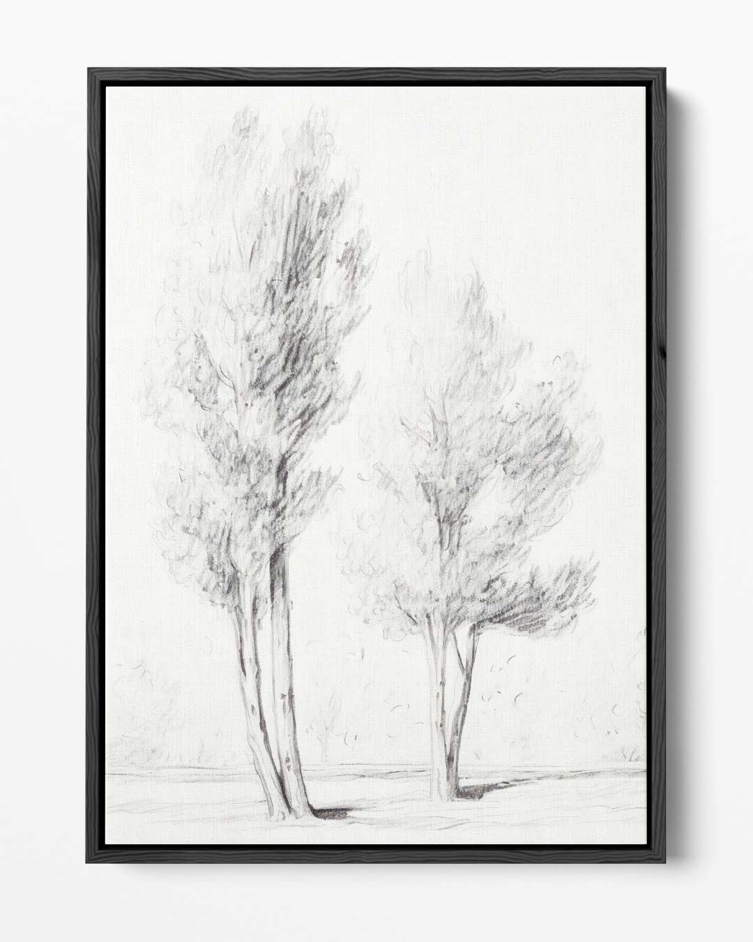 Tekeningen van Twee Bomen – portret kunstwerk als wanddecoratie