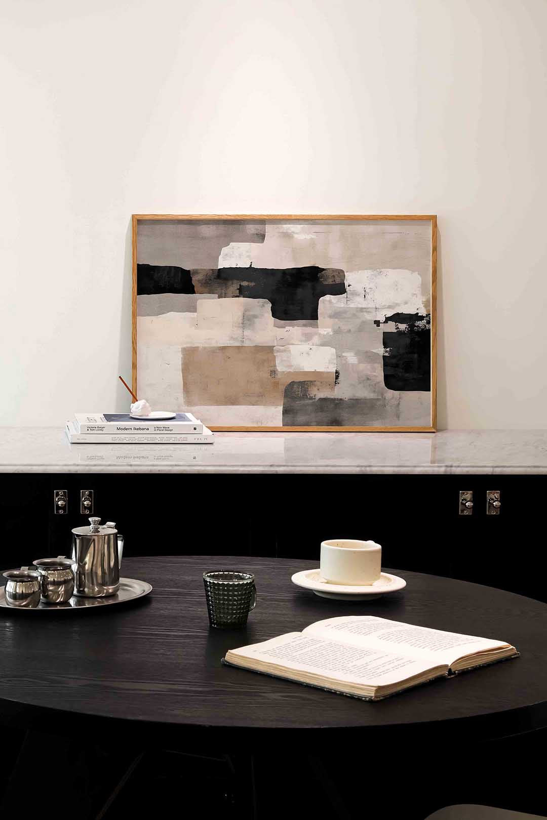 Abstracte vormen – abstracte poster in liggend formaat