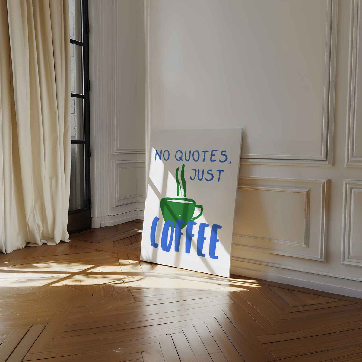 Koffie Uitsmijter Illustratie – staand kunstwerk voor modern interieur