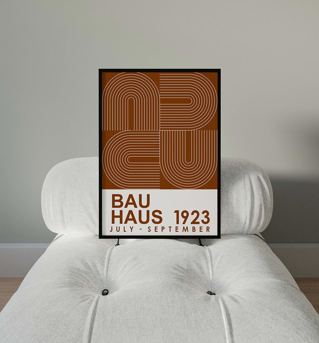 Lijnen en vlakkenspel – moderne Bauhaus wandkunst als poster