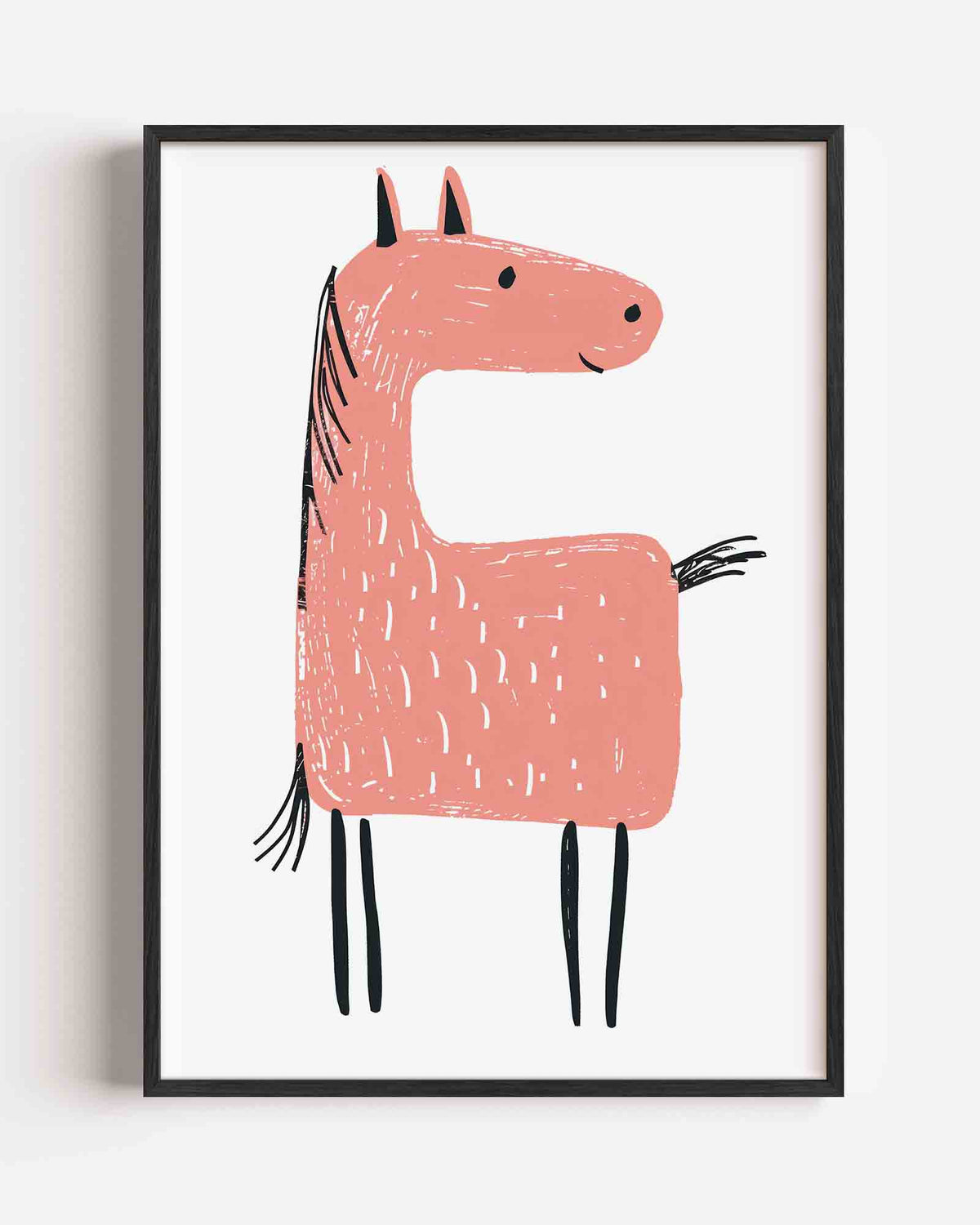 Paard illustratie – kids portret poster als wanddecoratie