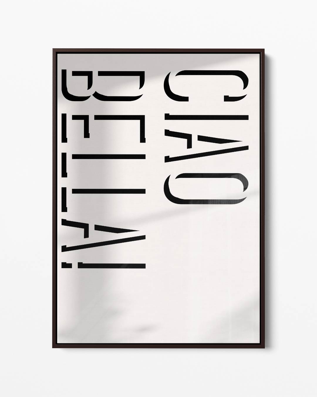 Ciao Bella Typografie Poster – portret kunstwerk als wanddecoratie