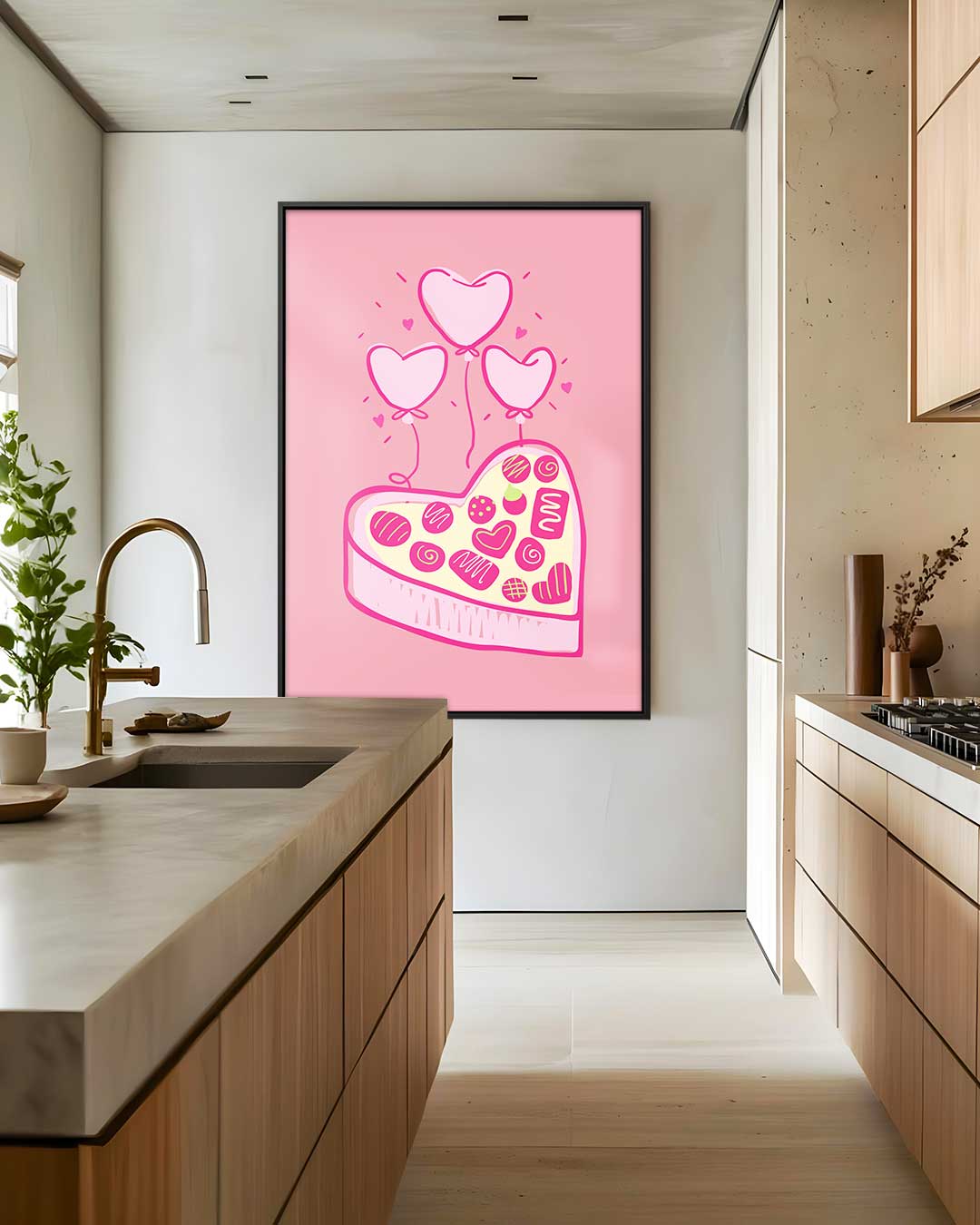 Liefdevolle Hartjes en Snoepjes – dibond wanddecoratie in staand formaat