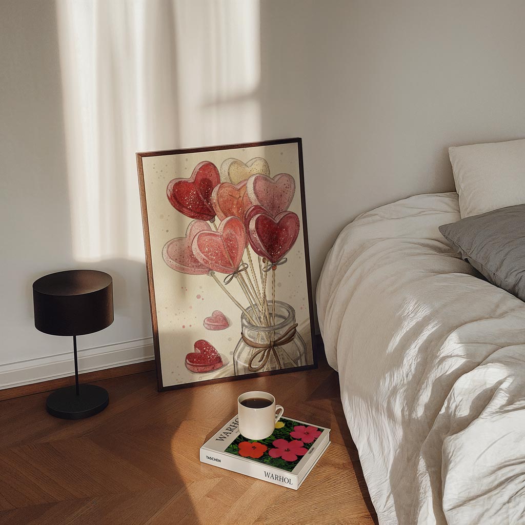 Zachte Hartjes Lolly – staande zomer wanddecoratie van WallArtistic