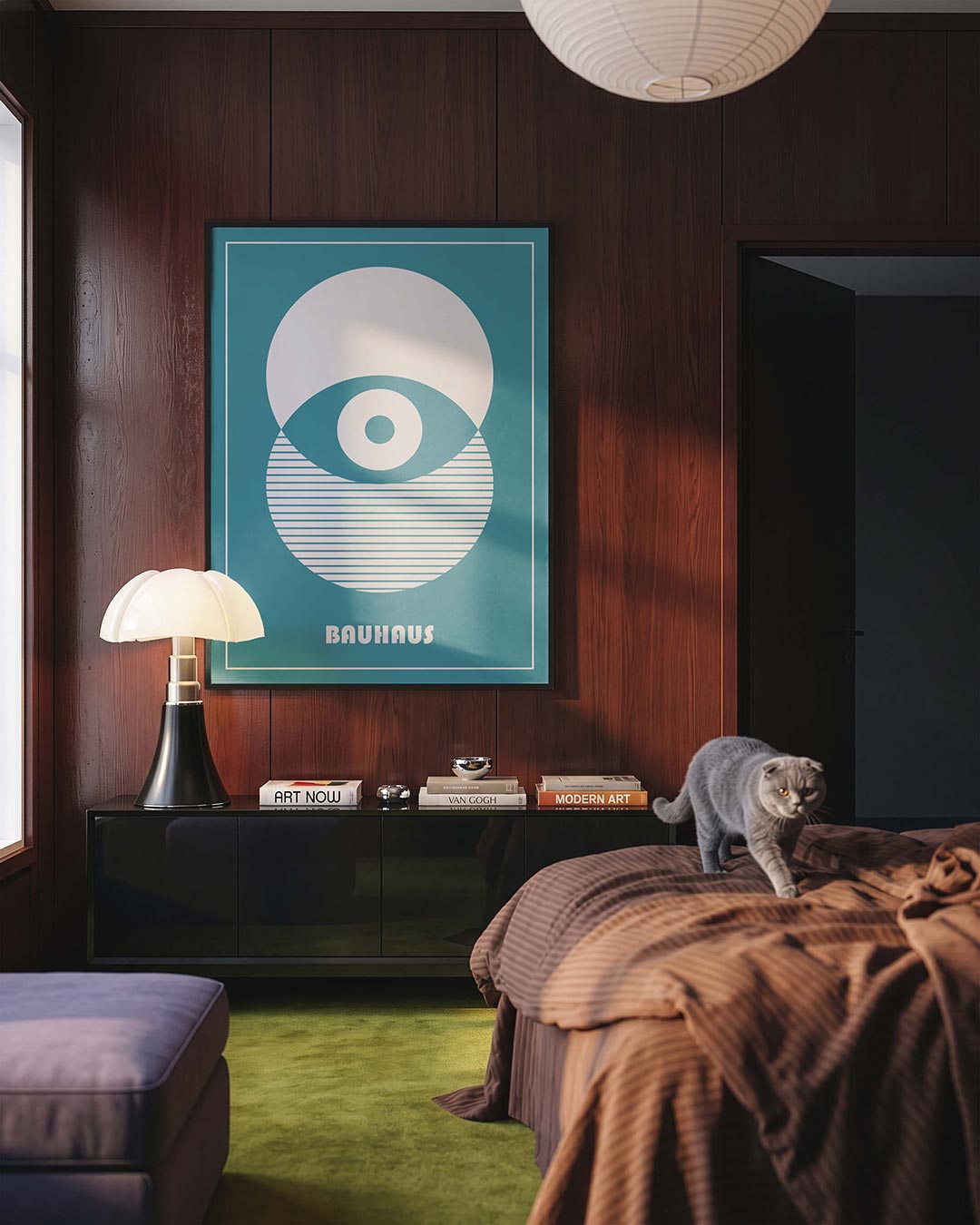 Cirkelstructuur – geometrische Bauhaus poster in staand formaat