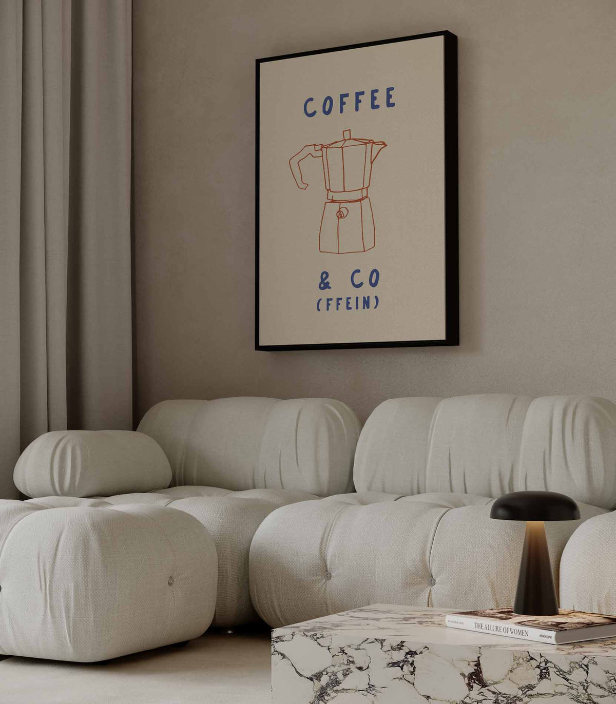 Eenvoudige Koffie Charme – portret wandkunst van WallArtistic
