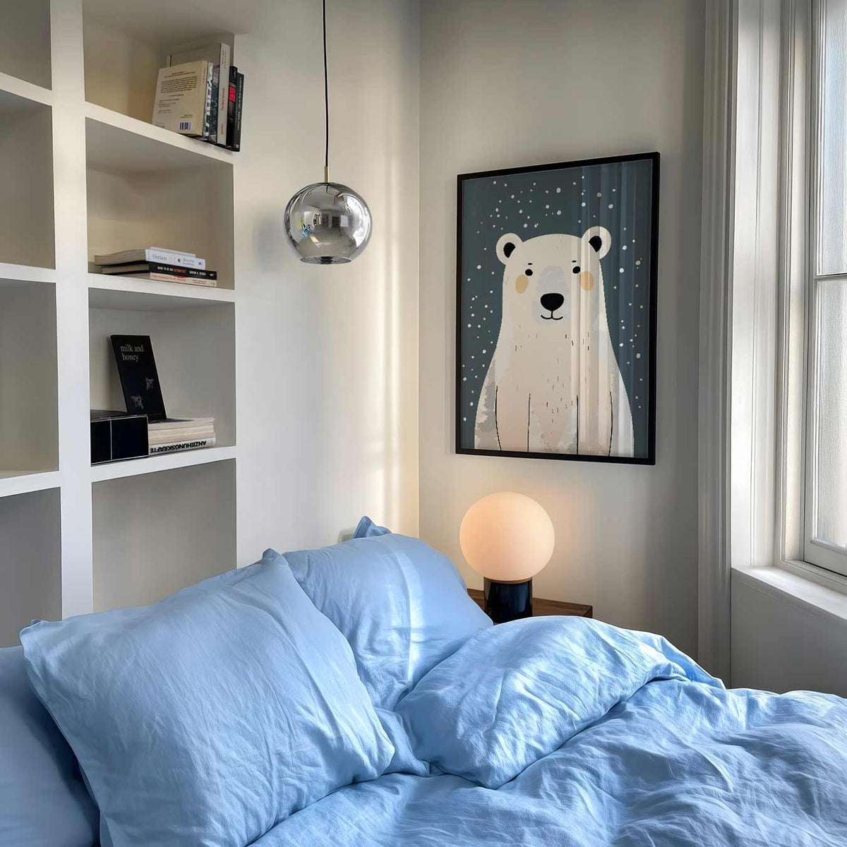 Schattige IJsbeer – speelse wandkunst als portret kinderposter