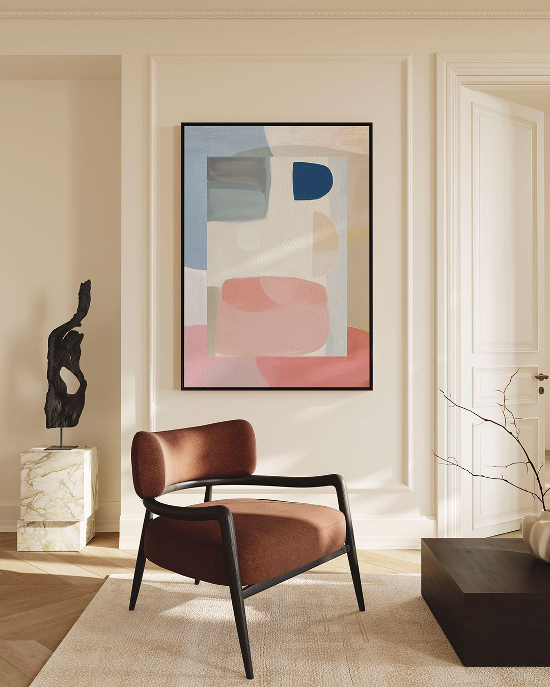 Organische vormen compositie – staand wanddecoratie kunstwerk