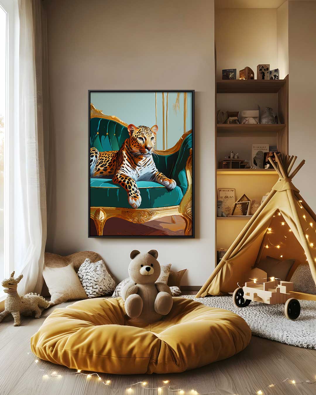 Opera d'arte Leopardo di Lusso su Divano
