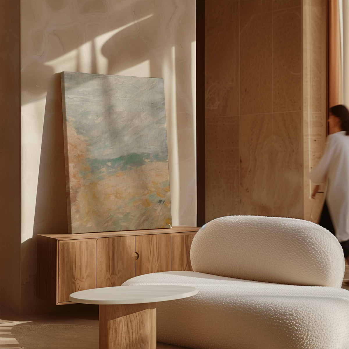 Zomers Veld in Pastel – staande wandkunst voor woonkamer of interieur