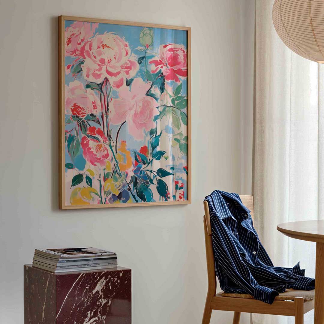 Bloemenpracht – kleurrijke illustratie poster in staand formaat
