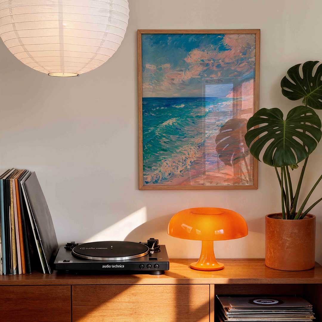 Strand en zee – staande kleurrijke wanddecoratie van WallArtistic