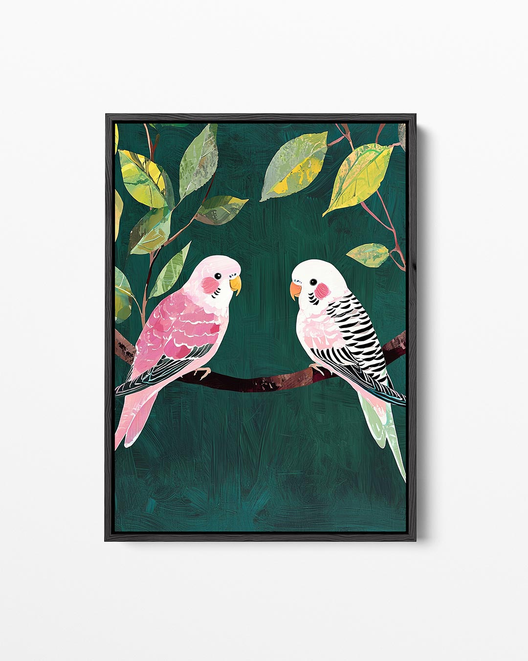 Vrolijke parkieten – staand wanddecoratie kunstwerk