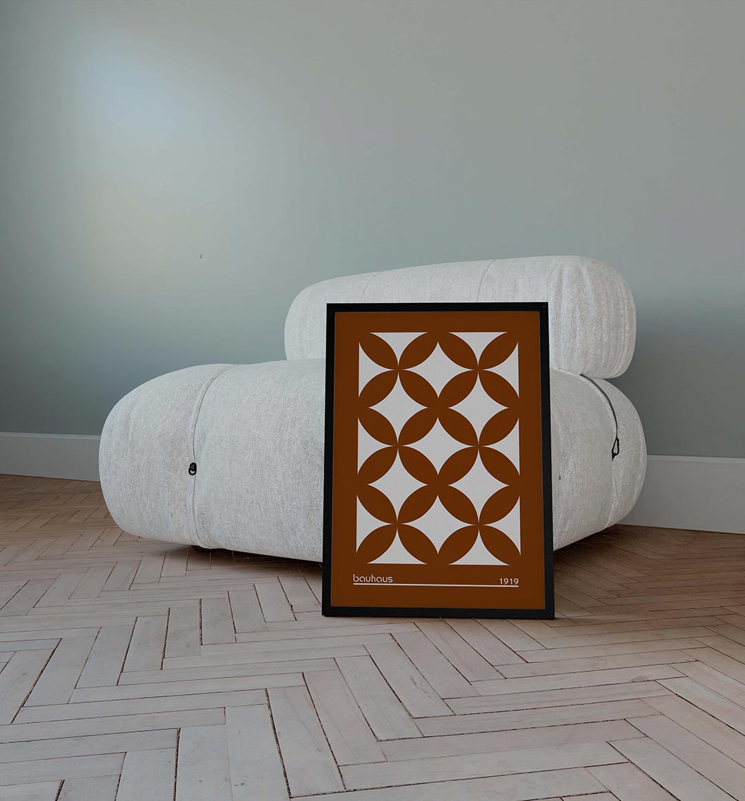Vormritme en kleur – geometrische poster in Bauhaus-stijl van WallArtistic