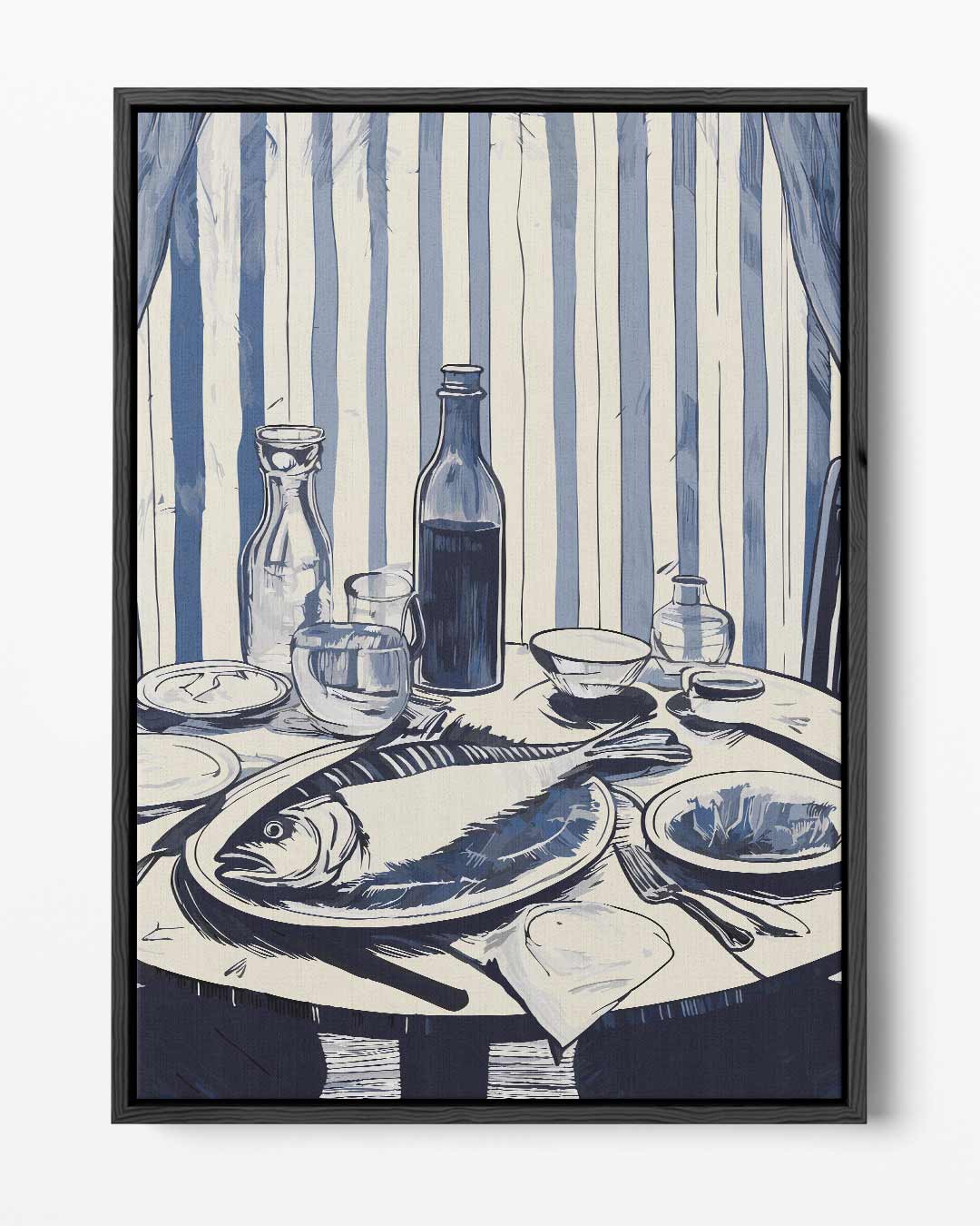 Rustieke Eettafel Scène – portret kunstwerk als wanddecoratie