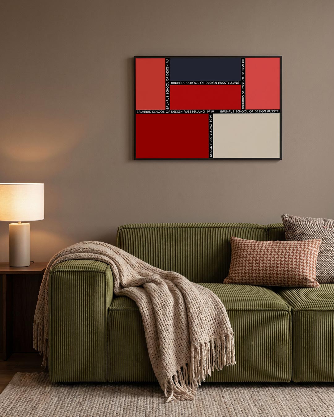 Vorm en kleurvlakken – geometrische Bauhaus poster in liggend formaat