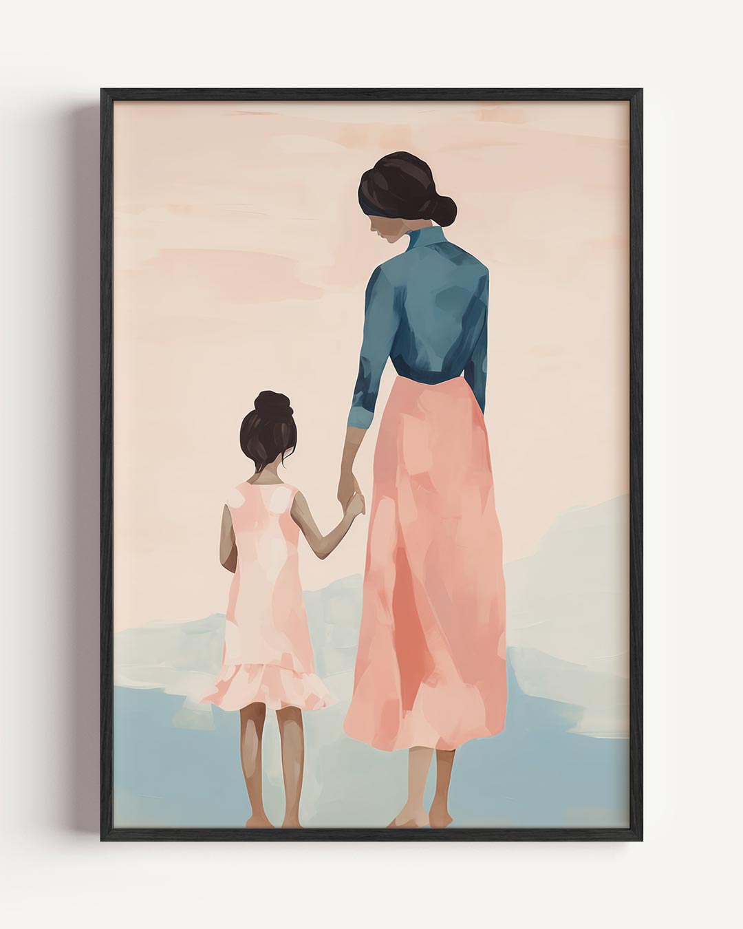 Moeder en Dochter Moment – vrouwelijk portret poster als wanddecoratie