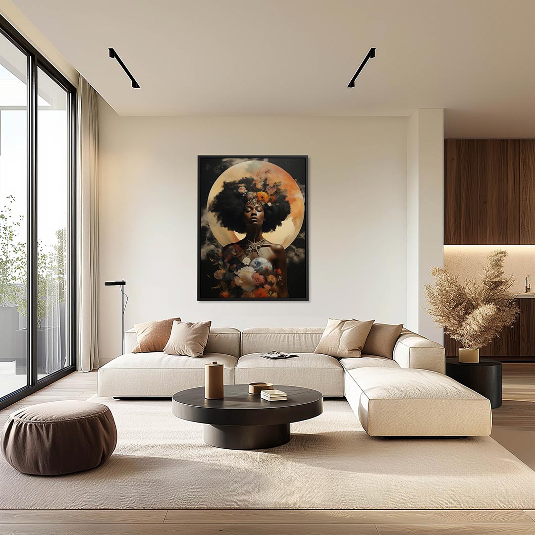 Kosmische bloemenpracht – staand wanddecoratie kunstwerk
