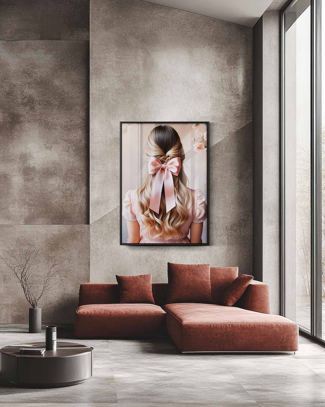 Roze Elegantie in Bloesems – staande wandkunst voor woonkamer of interieur