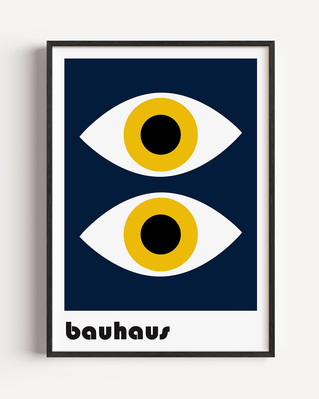 Oogvormen en kleur – staande Bauhaus poster als wanddecoratie