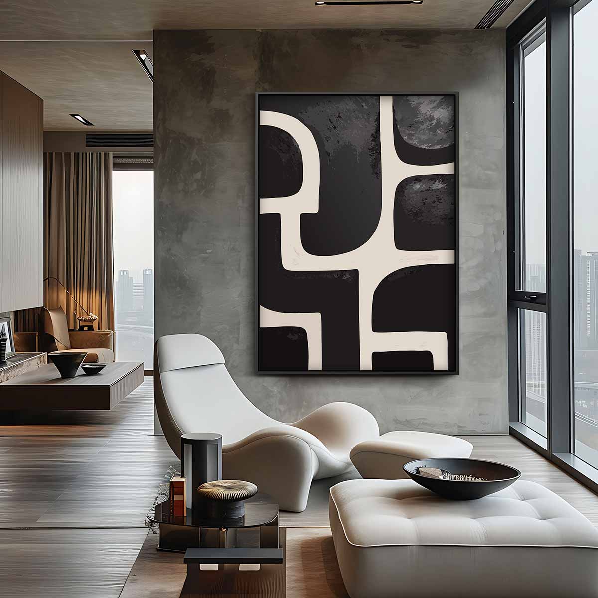 Moderne Abstracte Visie – canvas wanddecoratie in portret formaat