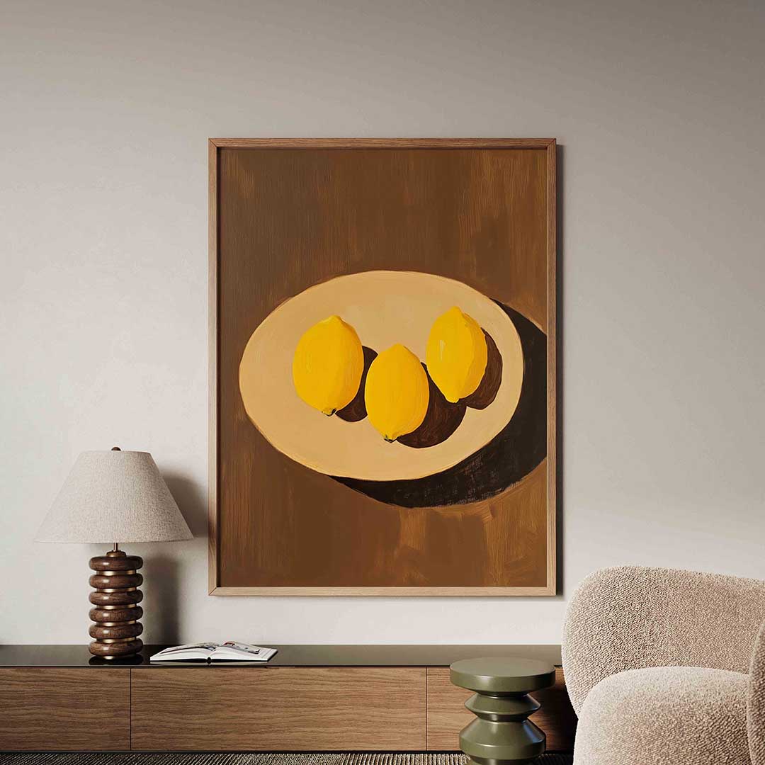 Citroenen op schaal – tropische jungle poster in staand formaat