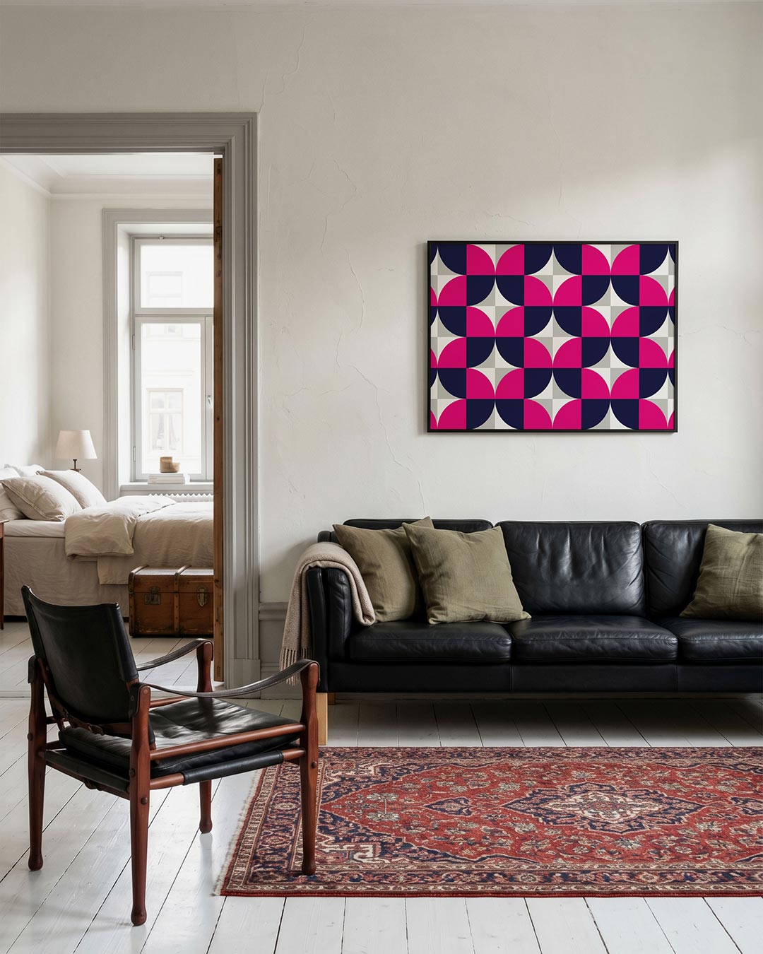 Vormritme en kleur – geometrische Bauhaus poster in liggend formaat