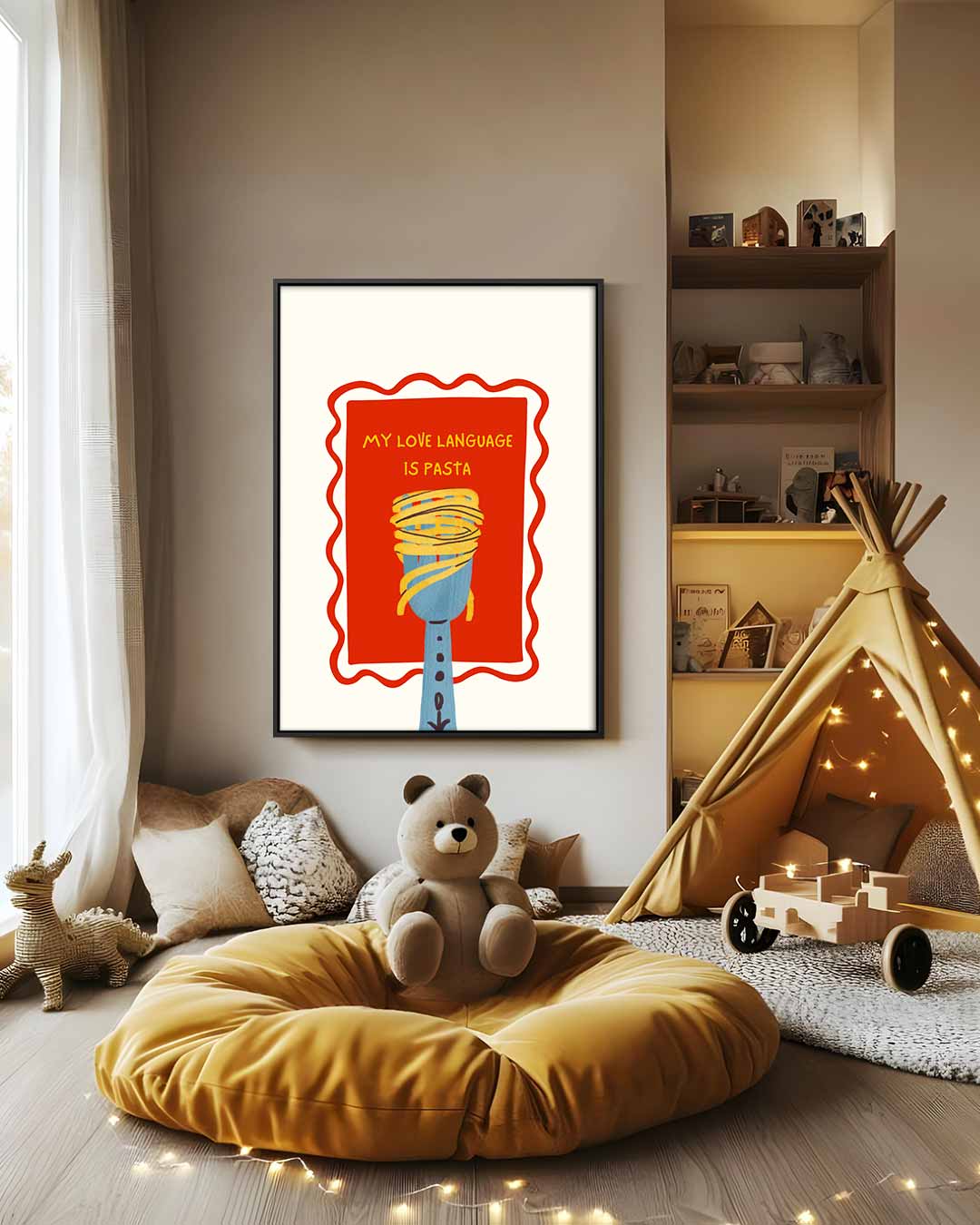 Pasta Liefdestaal – modern portret kunstwerk van WallArtistic