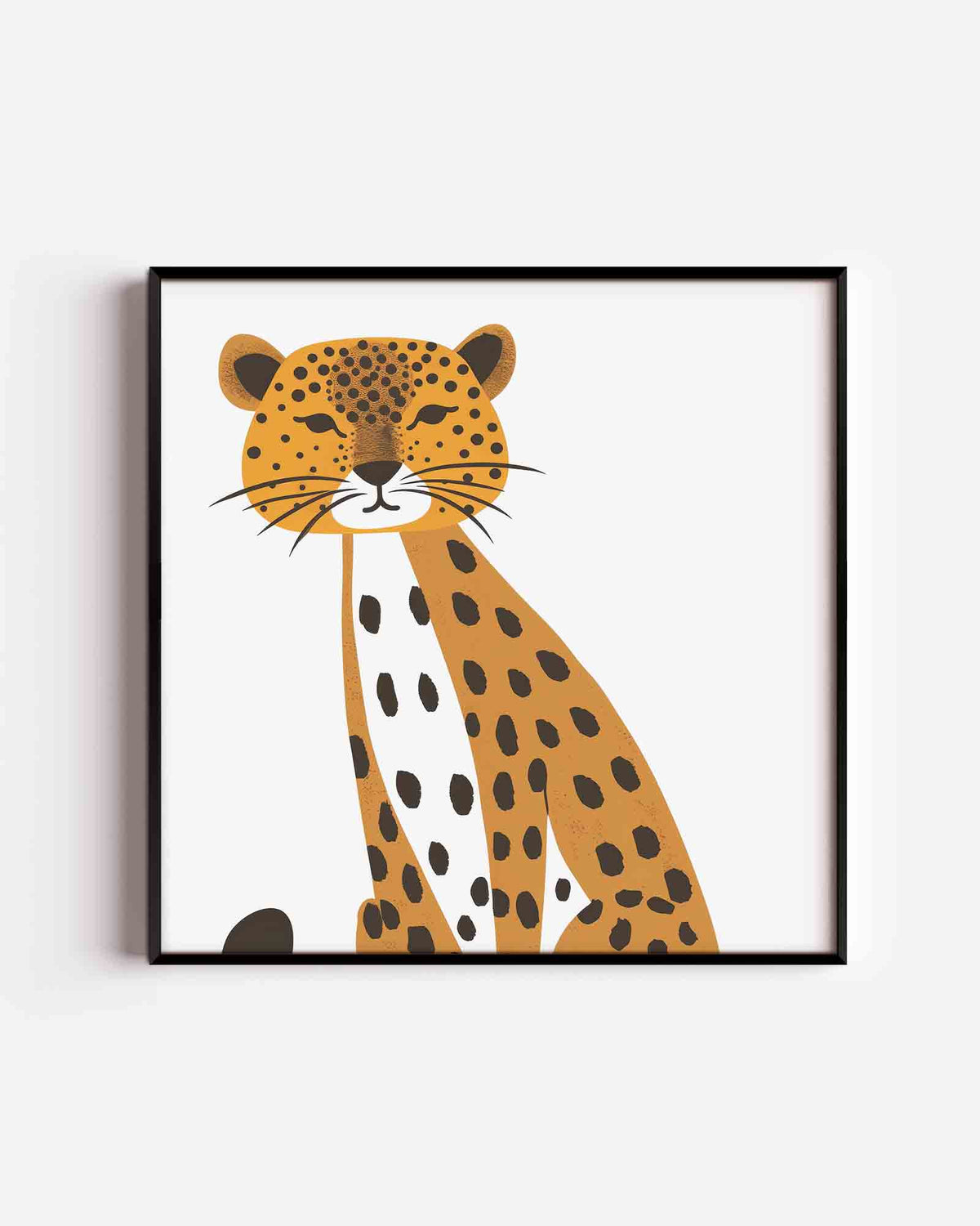 Luipaard illustratie – vierkante kinderposter als wanddecoratie
