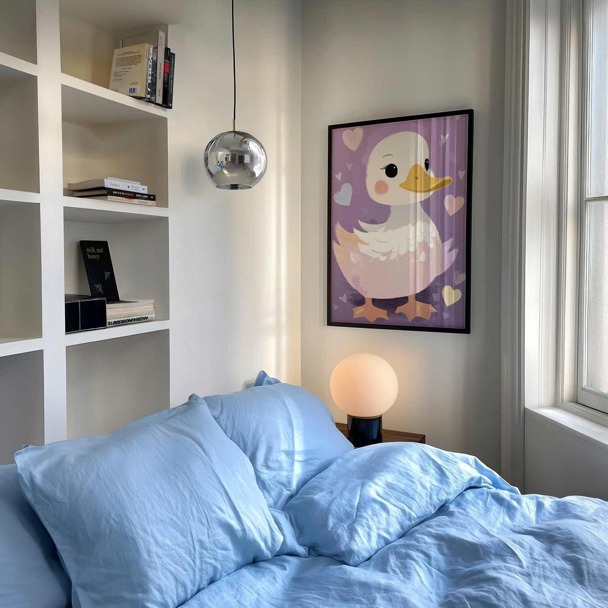 Schattige Eend Decoratieve – speelse wandkunst als portret kinderposter