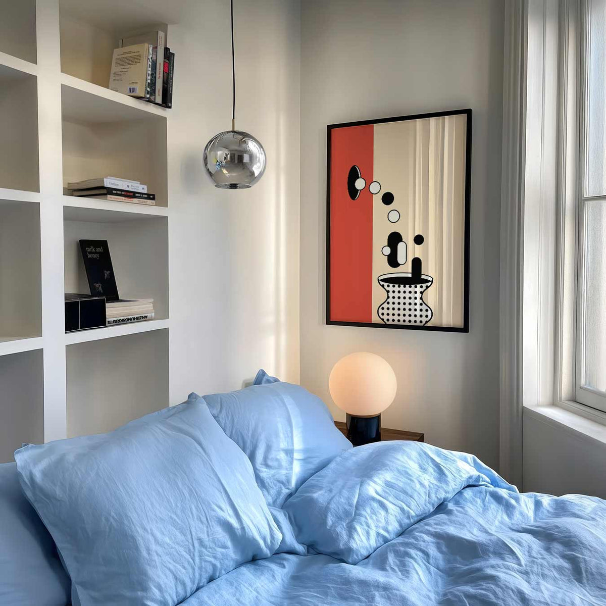 Moderne Geometrische Vaas – abstracte poster als moderne staande wanddecoratie