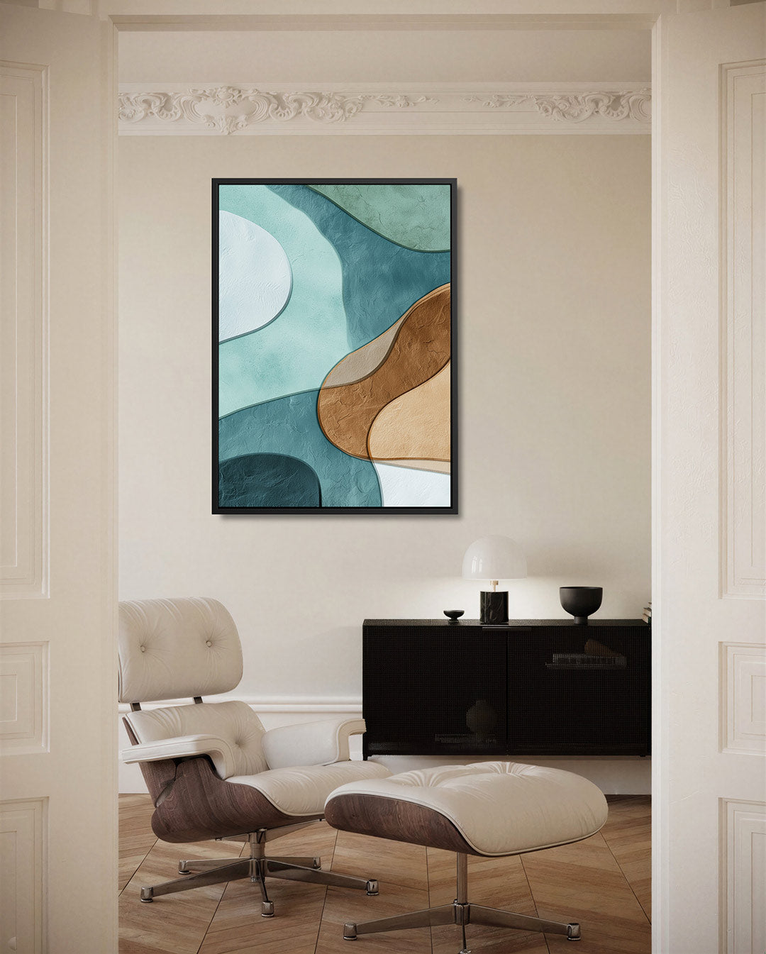 Organische vormen compositie – staand wanddecoratie kunstwerk