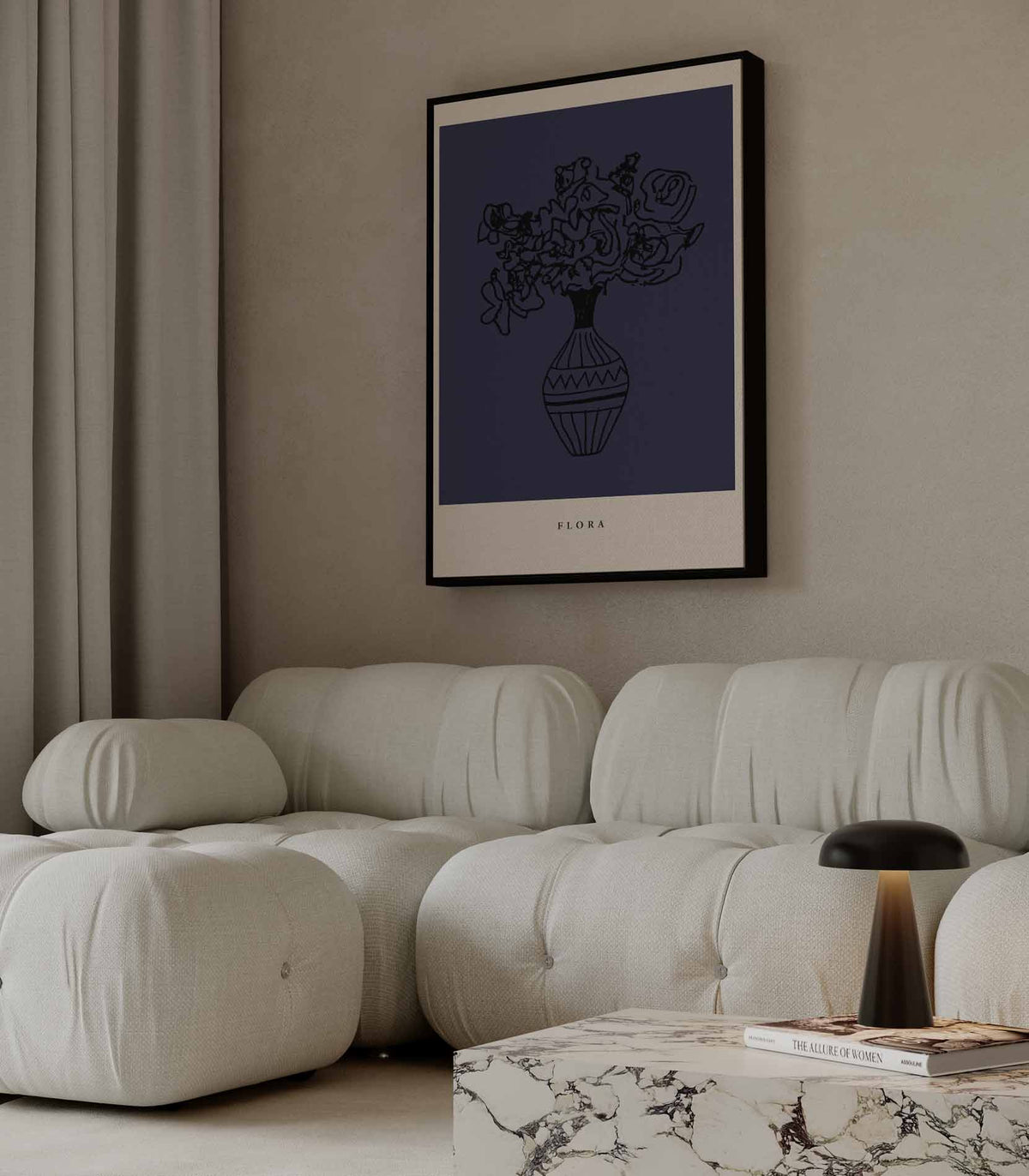 Abstracte Bloemenvaas Kunstposter – plexiglas wanddecoratie in portret formaat