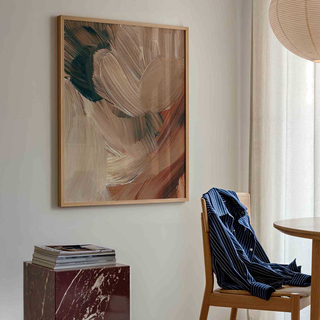 Abstracte penseelstreken – artistieke poster in staand formaat