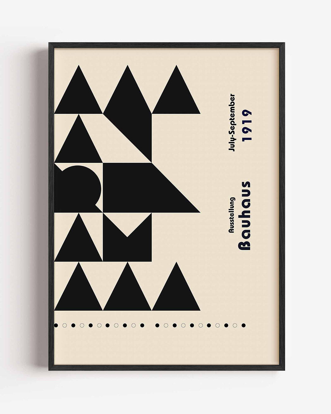 Geometrisch lijnenspel – staande Bauhaus poster als wanddecoratie
