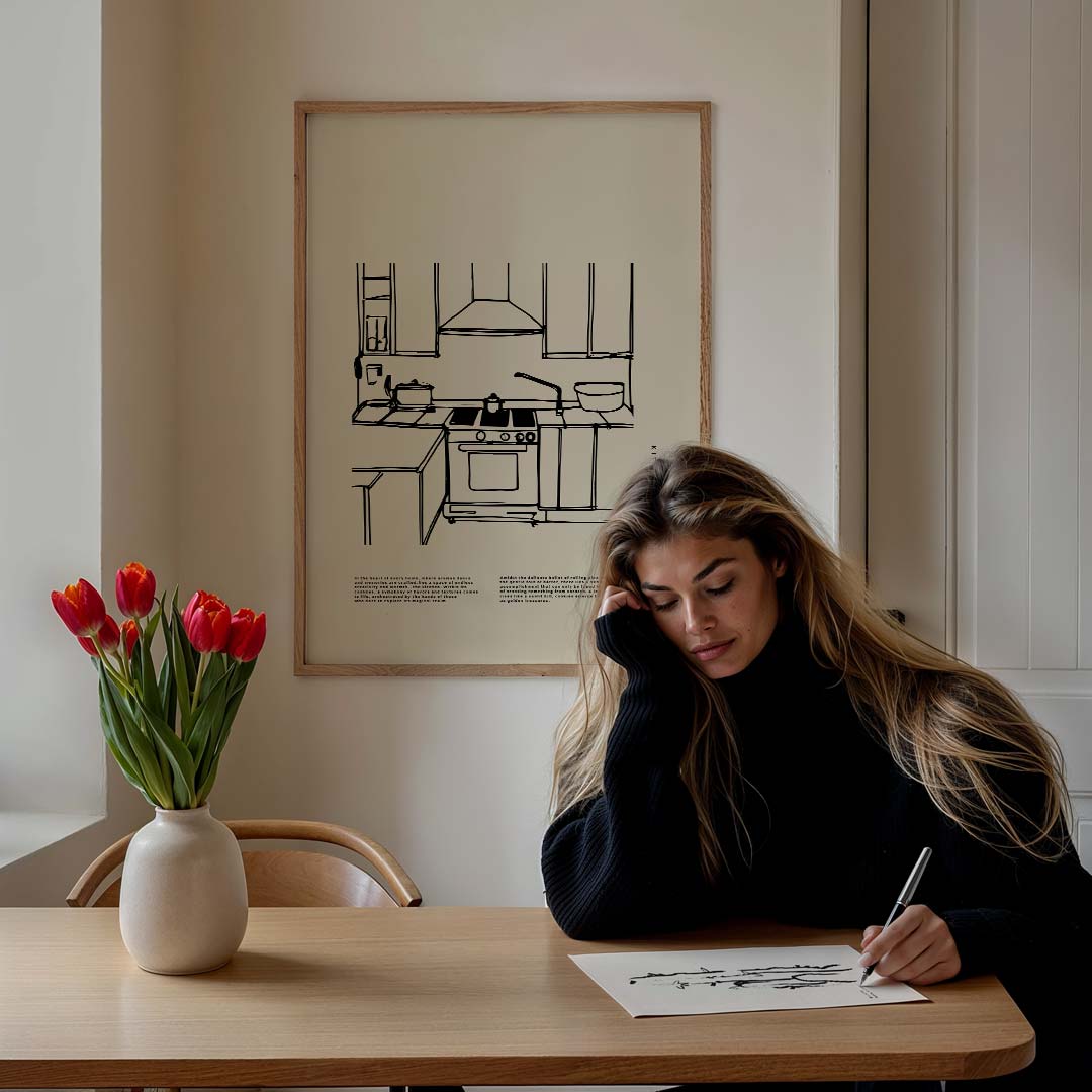 Moderne Minimalistische Keukenposter – culinaire wandkunst als portret poster