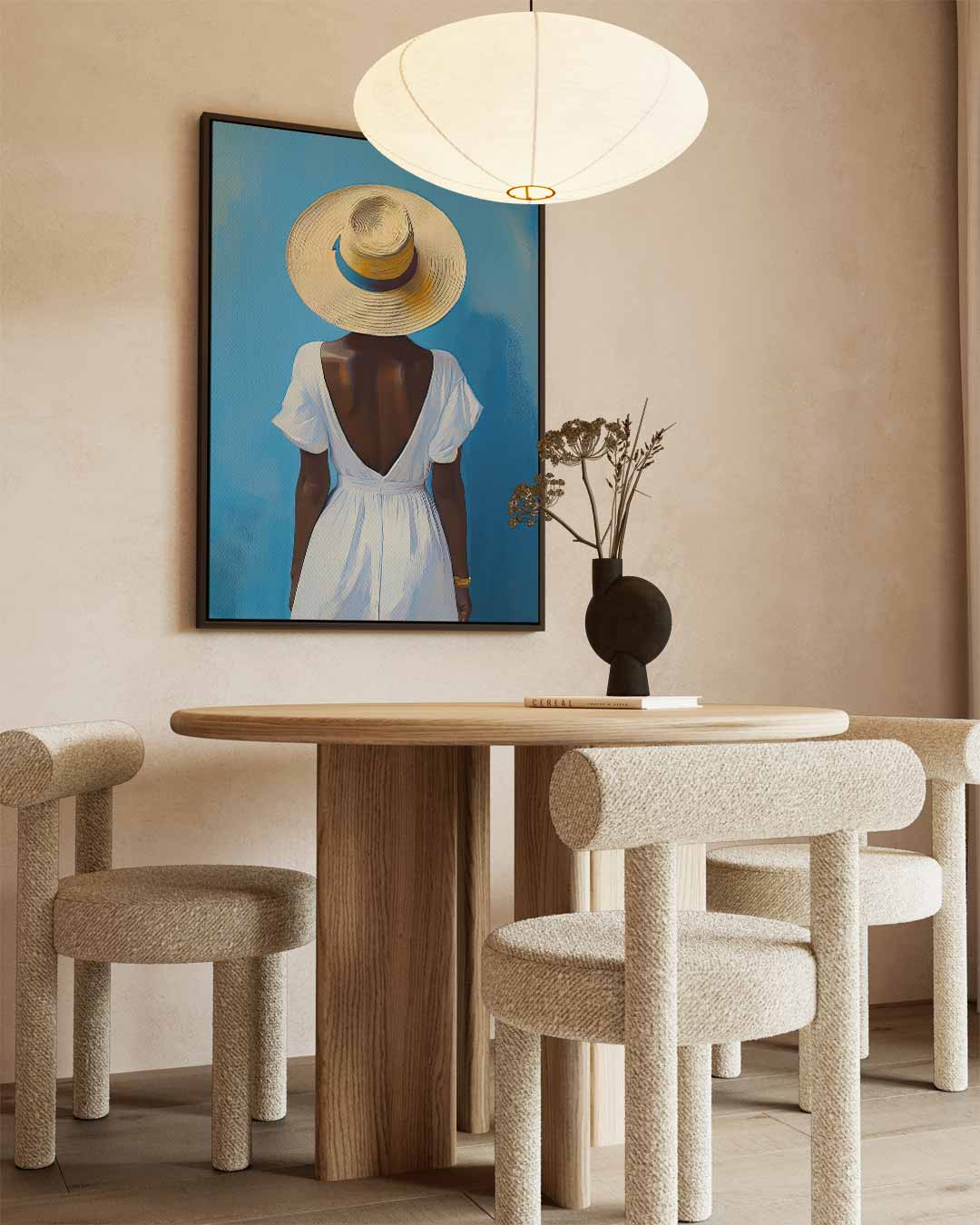 Zomerse Elegantie – dibond wanddecoratie in staand formaat