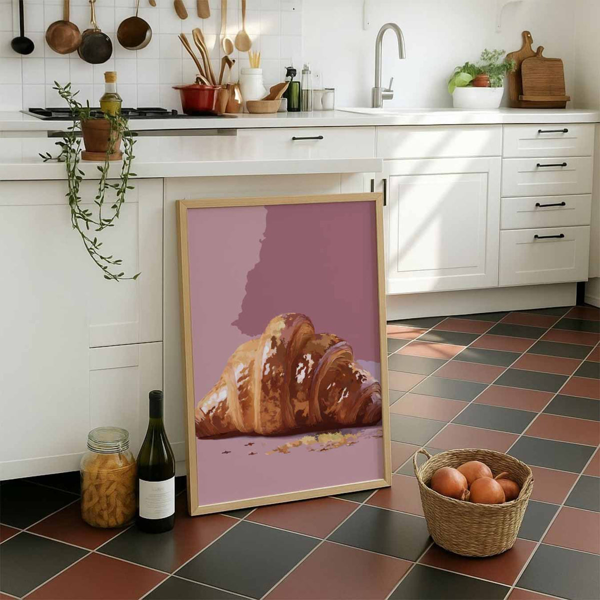 Stijlvolle Croissant – staande muurposter voor keuken of eethoek