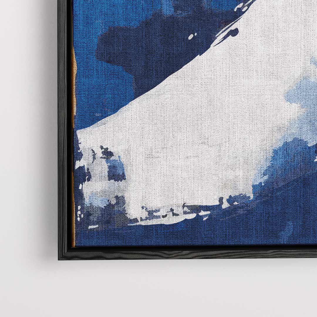 Golvende Blauw – dibond kunstwerk als wanddecoratie