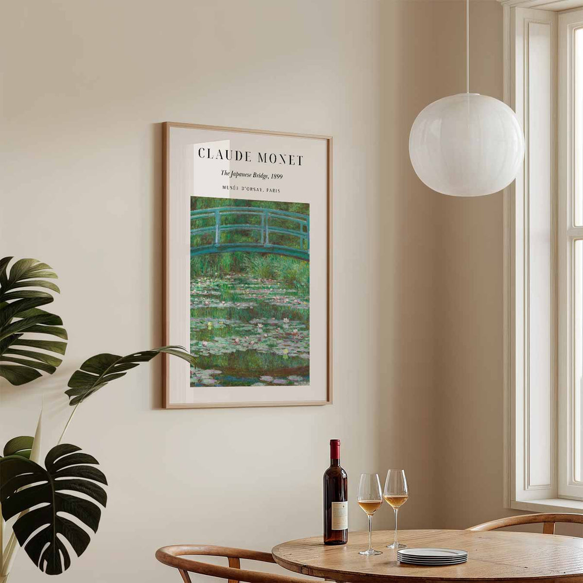 Monet's Betoverende Japanse Brug – staande Popart wanddecoratie van WallArtistic