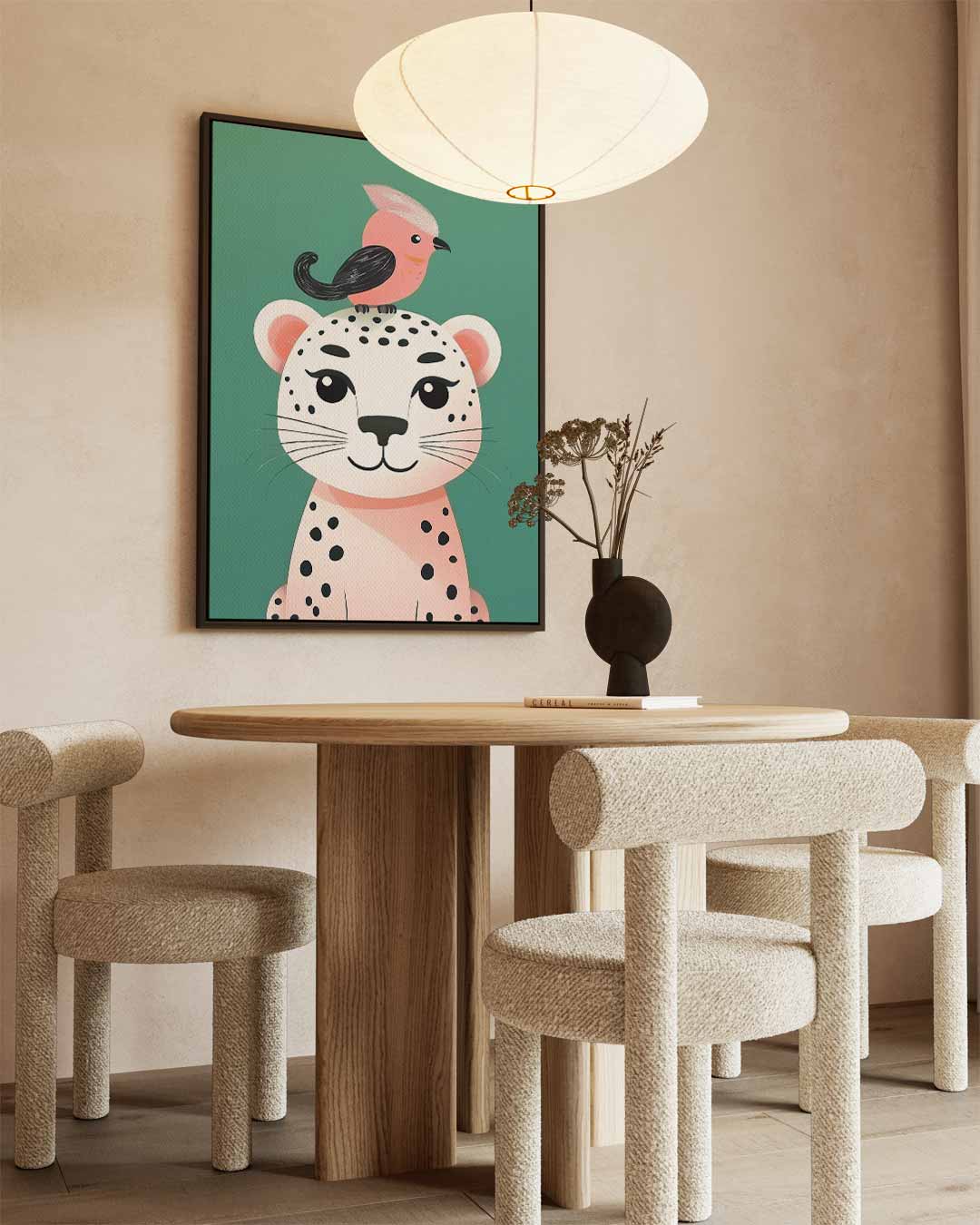 Vrolijke Vrienden Dierenschilderij – staand kunstwerk voor modern interieur